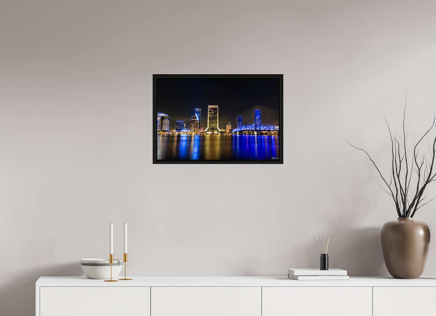 24 x 16″, Floater Frame Reflections of the River City