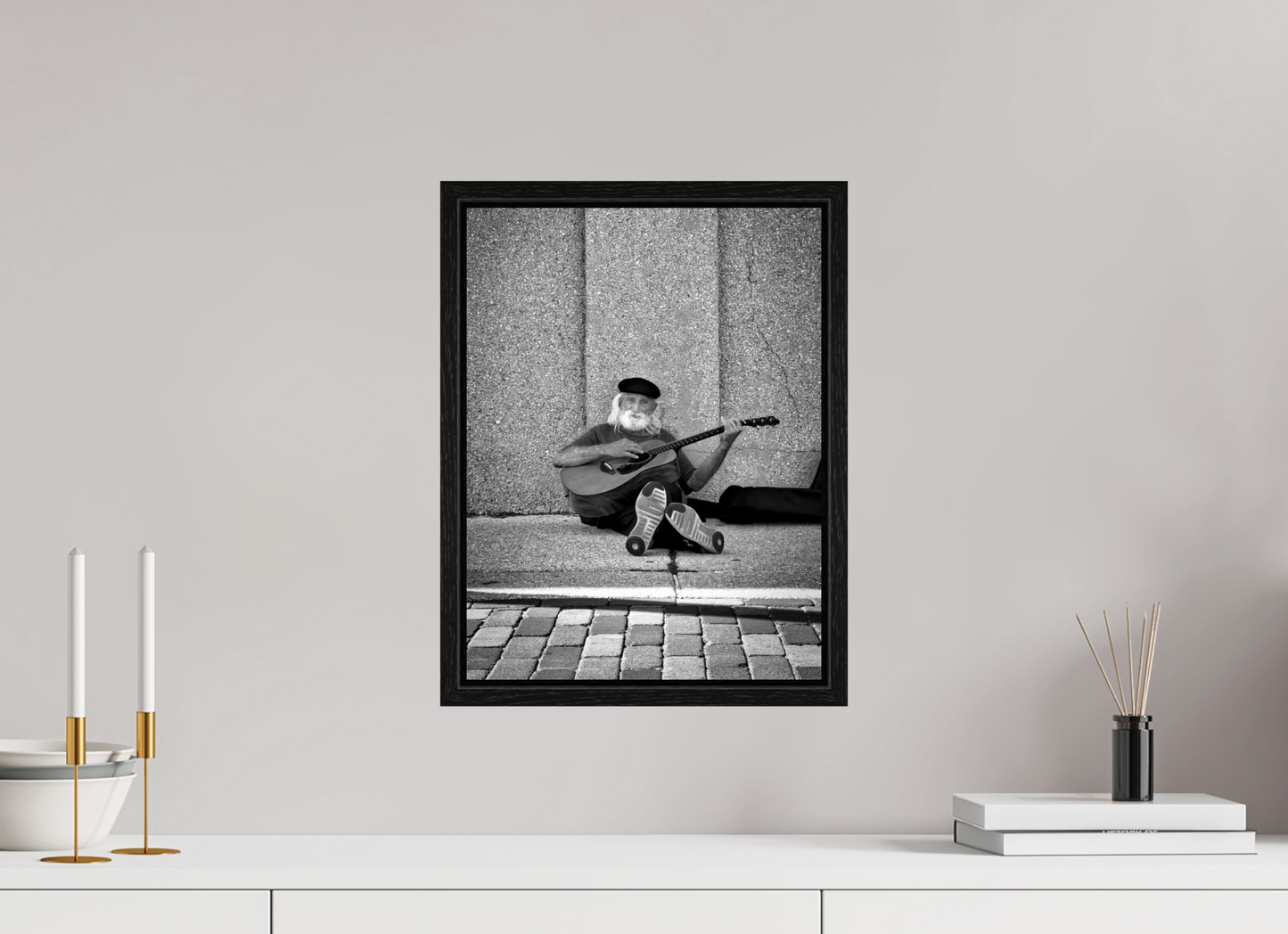 12 x 16″, Black and White Ancient City Melody