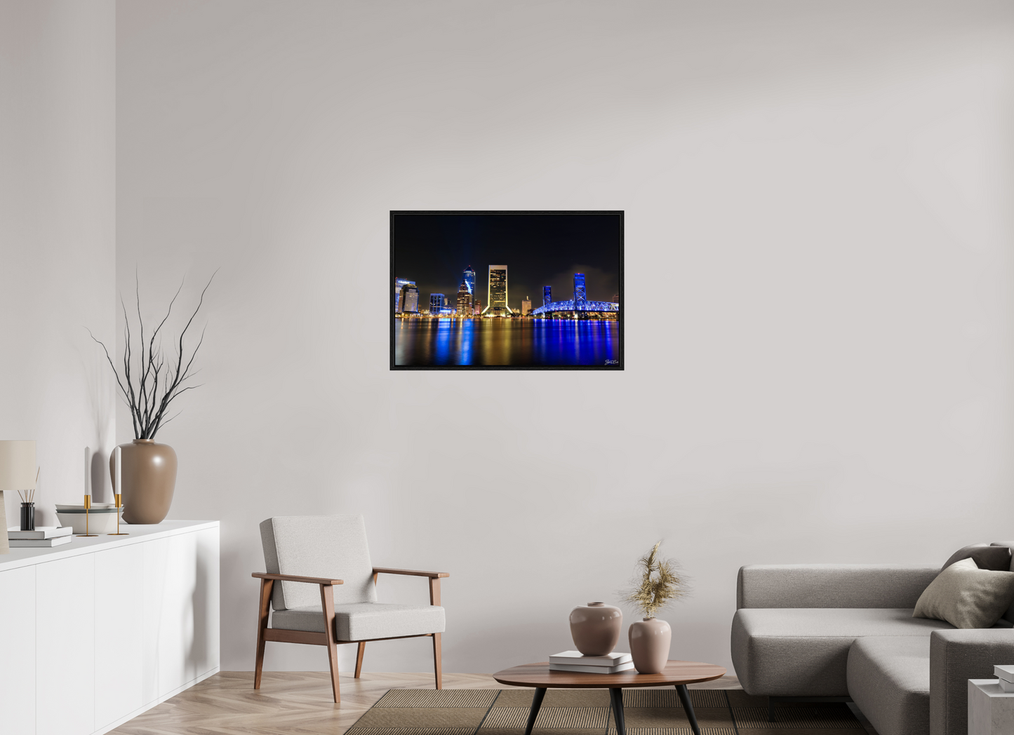 36 x 24″, Floater Frame Reflections of the River City